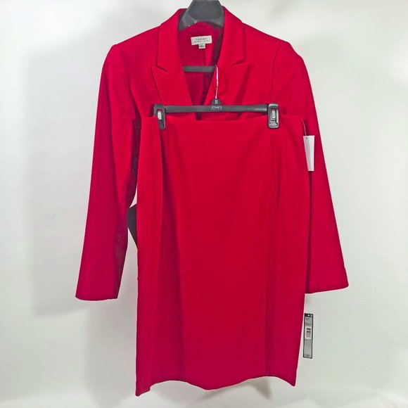 Tahari ASL Dresses & Skirts - Tahari ASL Womne's Belted Asymmetrical Red Suit Skirt Size 12
